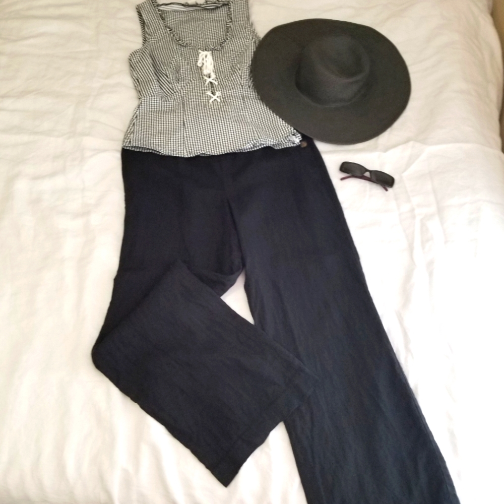 Talbots Black 100% Linen Pants